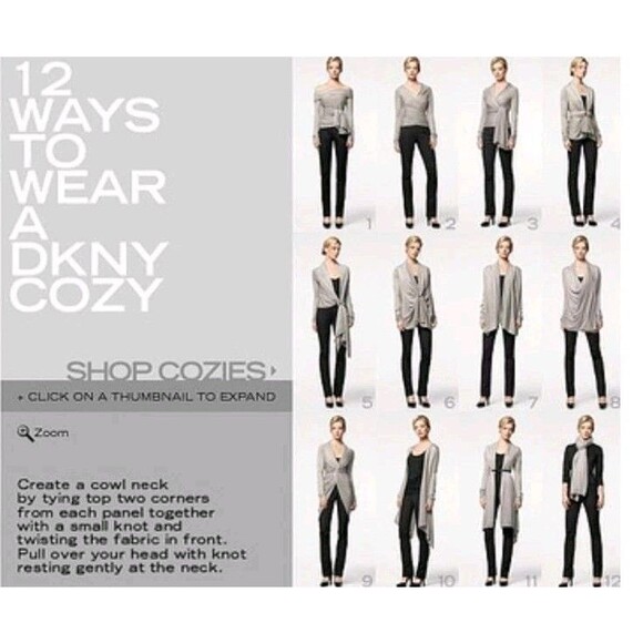 DKNY Size XS/S Oatmeal Convertible Cozy Open Front Cardigan nWT - Picture 10 of 11